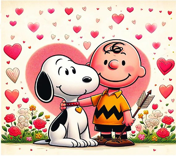 SNOOPY & CHARLIE BROWN WITH SMALL ARRANGEMENT DESIGNER\'S CHOICE